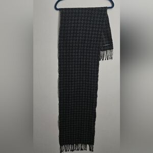 Men's Black Patterned Scarf